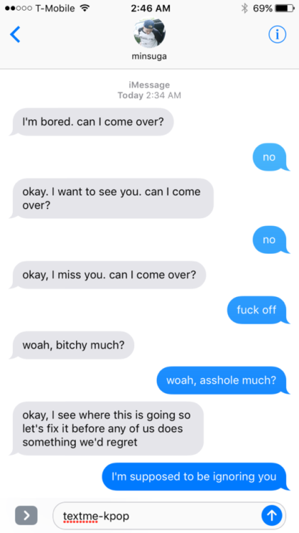 bts texts :: you try and ignore suga out of jealousy
