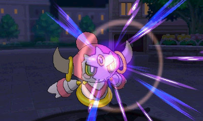 pokemon-global-academy:   Hoopa  Hoopa is a Mythical Pokémon in the world of Pokémon Omega Ruby and Pokémon Alpha Sapphire that cannot be encountered through regular gameplay! The Pokémon is recognizable by its two horns and the golden ring that