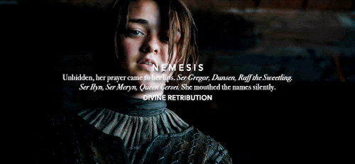 gendry:“You will be the very goddess of humility, I am sure.” (The Ugly Little Girl, A Dance with Dr
