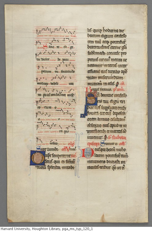 Leaf of Missal (use of Noyon) : manuscript, [ca. 1240-ca. 1250]MS Typ 120.1 Houghton Library, Harvar