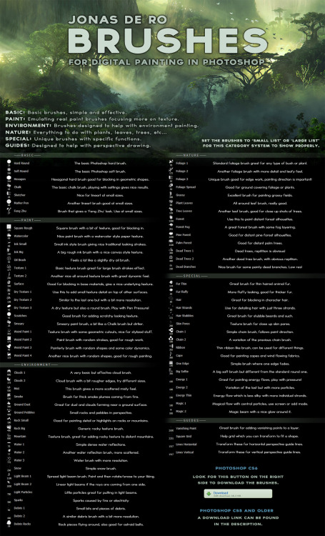 awesomedigitalart: FREE PHOTOSHOP/GIMP BRUSHES! + Explanation by JonasDeRo