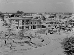 gameraboy:  Building Main Street, USA (and an orphan Disneyland Railroad GIF). From Kodak Presents Disneyland ‘59. More vintage Disney. 