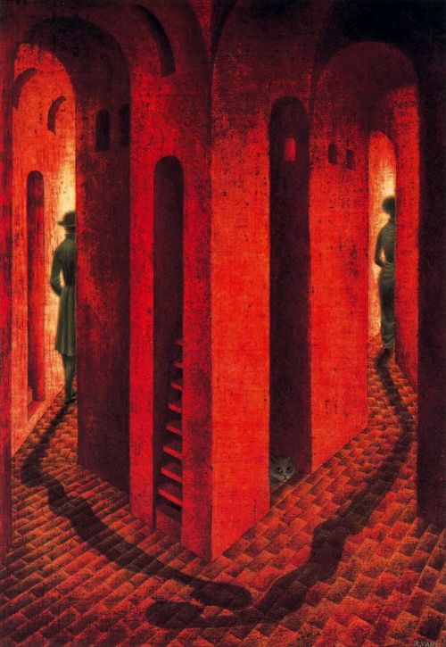 artist-varo: Farewell, 1958, Remedios VaroSize: 24x34 cmMedium: oil, canvas