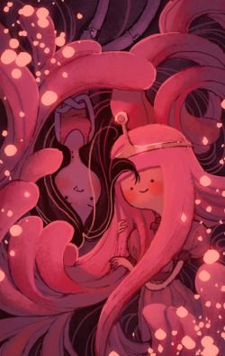 incrediblyoutfoxed:  Bubblegum and Marceline by emilywarrenart