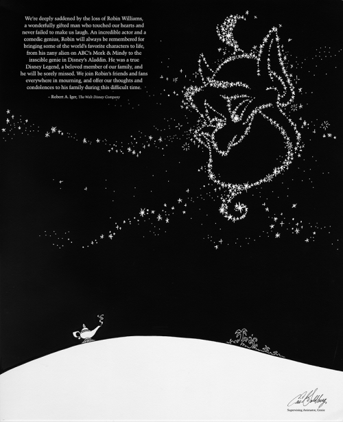 disney: A tribute to Robin Williams by Eric Goldberg (Supervising Animator of Genie). Genie you are 