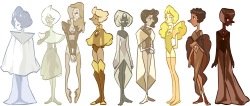 funkgamut:  Also I did the whole first row because I have a problem.  Pearl colors from left to right: white, cream, mocha, gold, taupe, bronze, yellow, matte gold, coco brown 