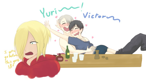buckets-at-mics: Drunk Victor + drunk Yuri = an unstoppable clingy force