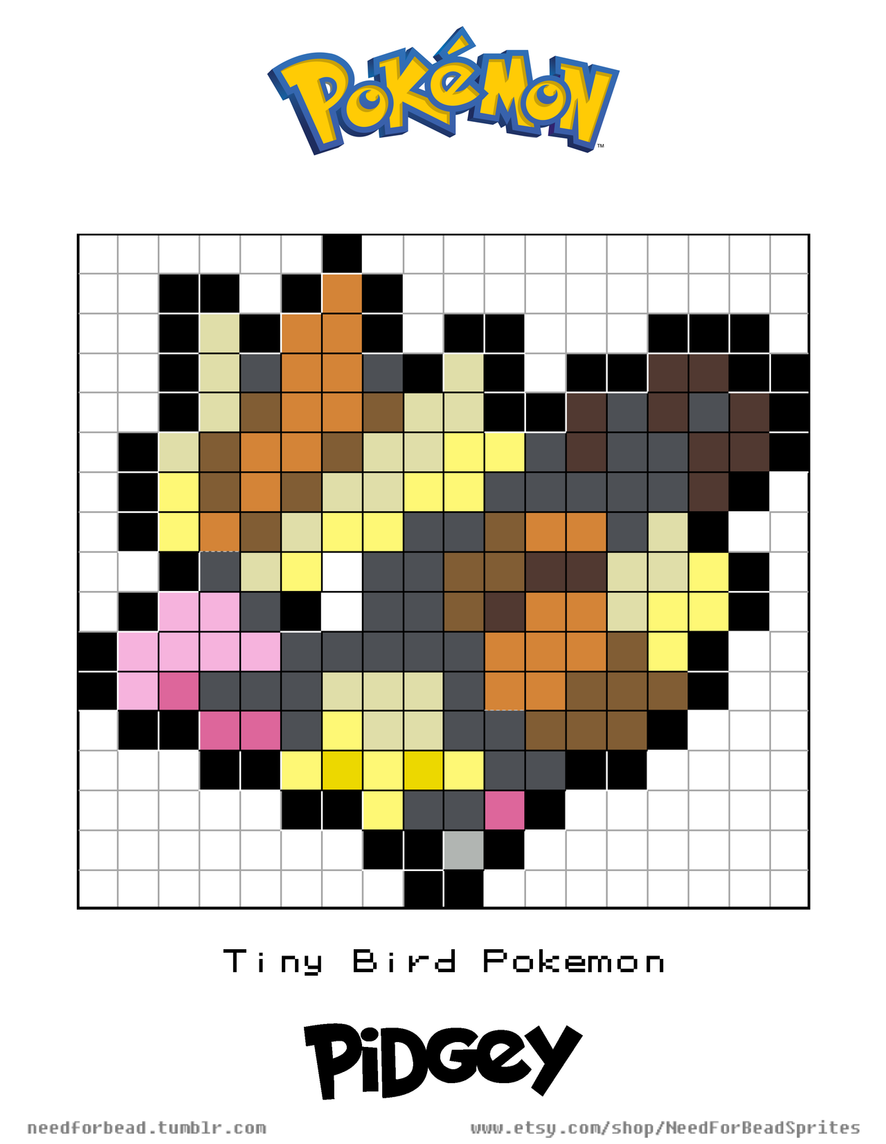 Pokemon: Pidgey #016 The Tiny Bird Pokemon... - Need for Bead