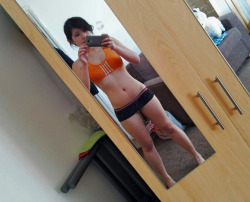 nikodugoi:  misschops:  Working out in my room :) Follow me for more misschops.tumblr.com  Isn t she lovely ?