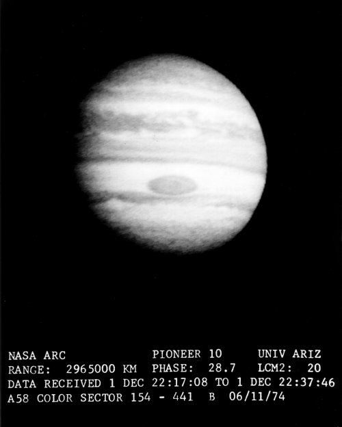 This View Of Jupiter Shows The Giant Planet’s Cloud Tops Taken By The Pioneer 10 Spacecraft As It Flew