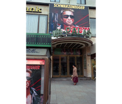 scavengedluxury:  chrisjohndewitt:  UfA Palast kino on Kurfürstendamm in 1985. I didn’t know it at the time, but taking a frame of a cinema poster has proved very useful in dating the pictures taken on the rolls of 35mm film. IMDB records the release