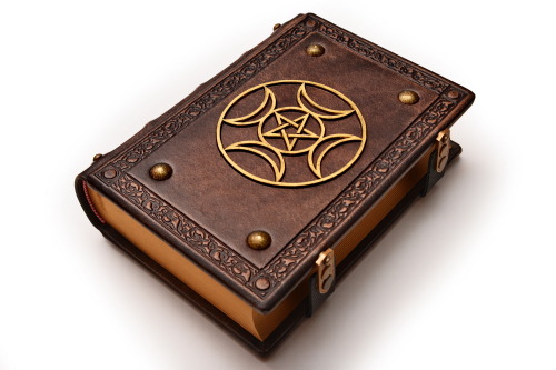Triple goddess leather journal - almost 8&quot; x 10&quot; large, 3&quot; thick, 600 pag