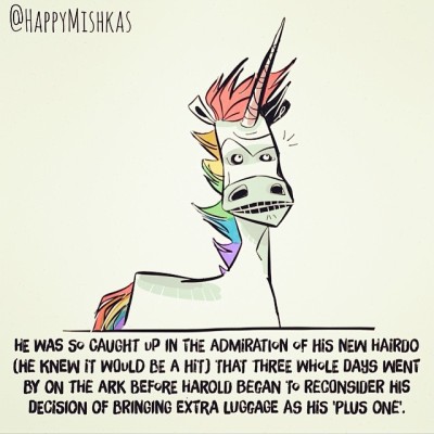 Poor Harold, and his sweet, sweet hairdo. #unicorns