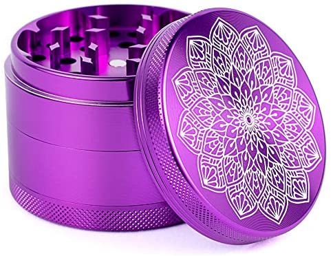 pineconeherb:4 Piece Herb Grinder Aluminum Large 2.5″ Spice Grinders with Catcher Purple