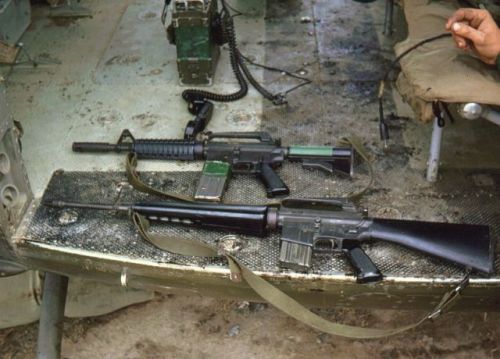 vietnamwarera:  CAR-15 and M16 side by side porn pictures