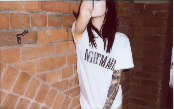 thedropdeadgirls:  Hannah Snowdon in Nightmare tee