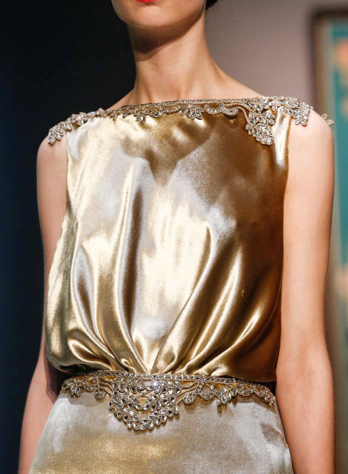 runwayandbeauty:Detail at Schiaparelli Fall 2015 Haute Couture, Paris Fashion Week.