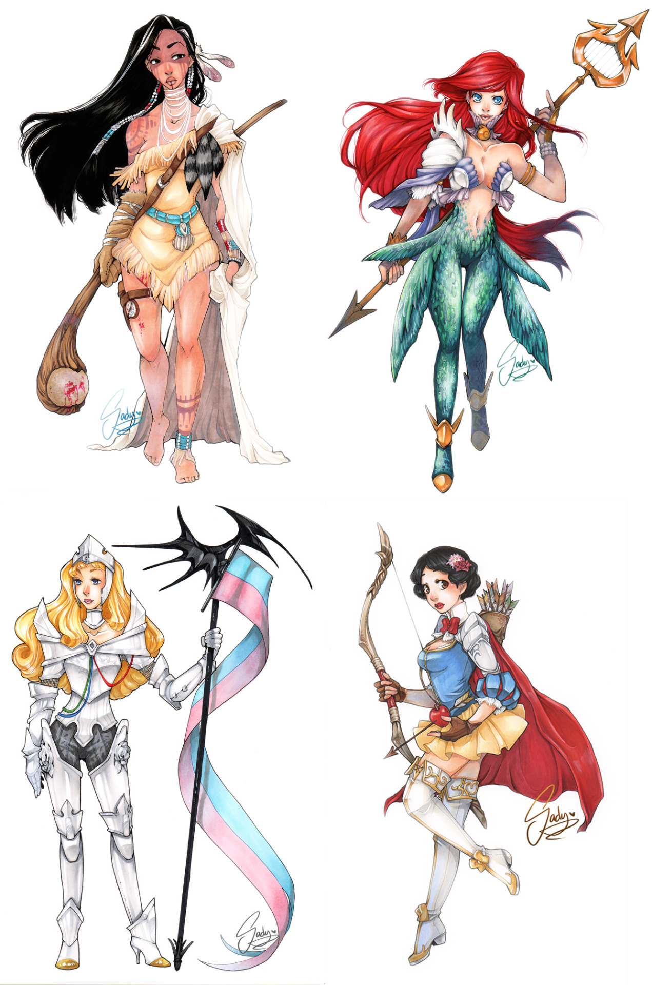 dorkly:  Disney: Warrior Princesses Can you paint with all the colors of your brains