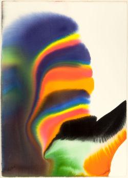 blastedheath:  Paul Jenkins (American, 1923-2012), Untitled. Watercolor on paper 41 1/2 x 29 1/2 in.
