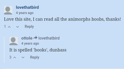 youmattered: Most of the books on the Animorphs forum that has all the pdfs don’t have comment