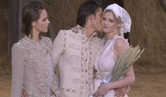 gabbigolightly:  Freja Beha Erichsen and Lara Stone at Chanel Spring/Summer 2010