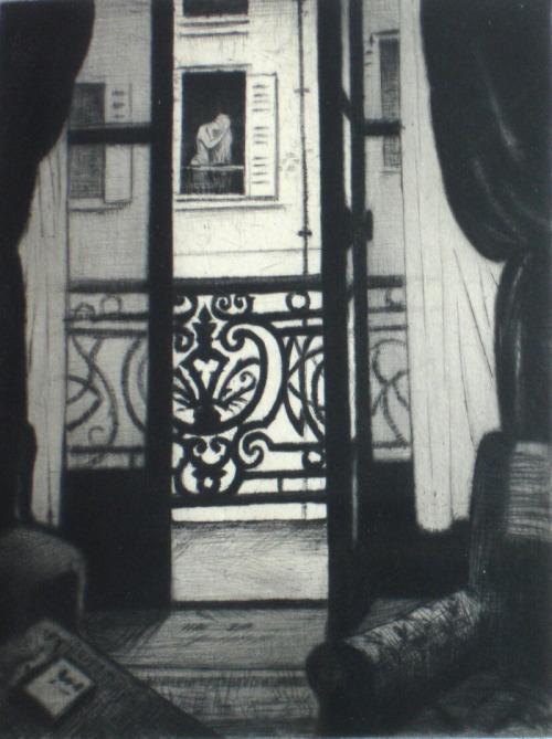 From a Paris Window - Christopher Richard Wynne Nevinson 1922British 1889-1946