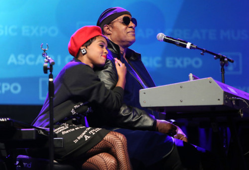 monaedroid:  Janelle Monáe & Stevie Wonder onstage at Stevie Wonder  presented with “Key of Life” Award at the ASCAP “I Create Music” Expo Los Angeles, California April 15, 2017 