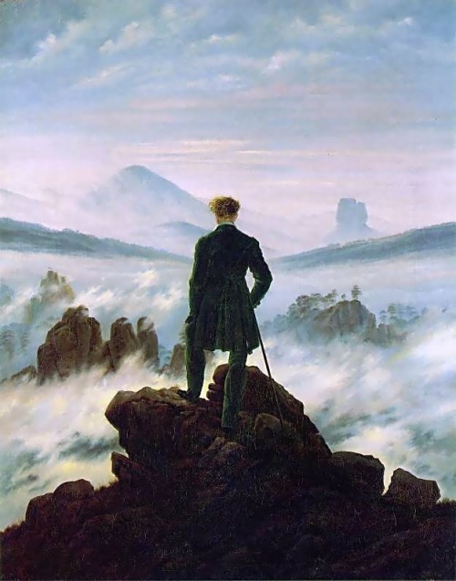 wonderingaboutitall:Wanderer Above The Sea Of Fog - Caspar David Friedrich