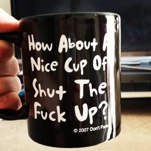 macandcheese90: My new work mug. #coffee #funny #bitterbarista