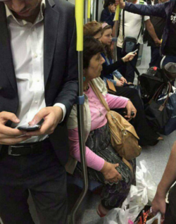gifsboom:  Old lady in a subway.(via: wartesz)