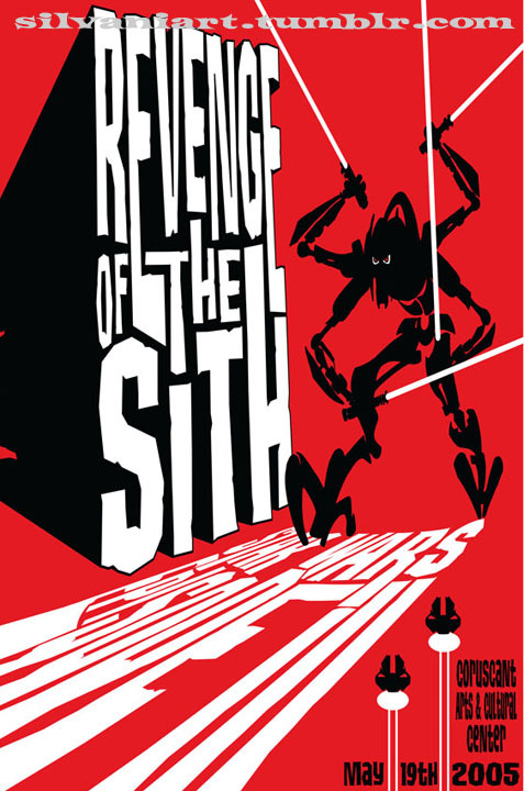 silvaniart:  The Saga Continues…. Some of you may have seen the “Revenge of the Sith” and “Return of the Jedi” silkscreens I did a few years ago for Acme Archives. What I never did show was that I made ones for each of the films. In celebration