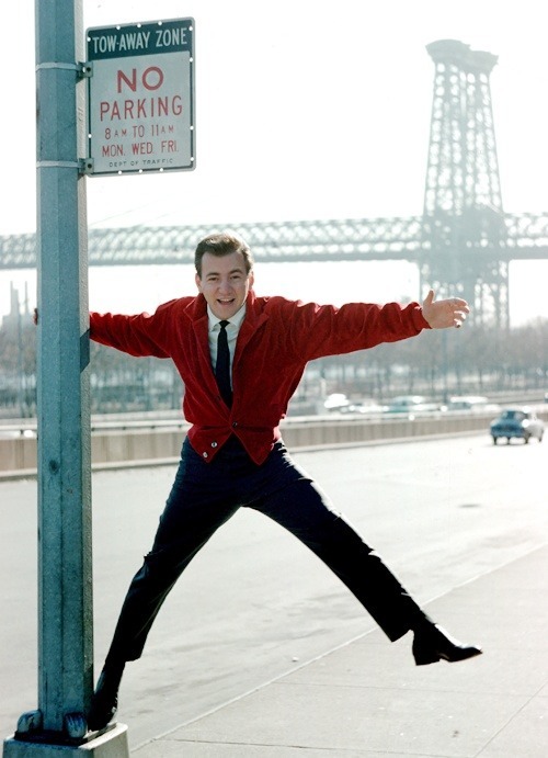 thebobbydarinblog:  Bobby Darin and the red jacket. 