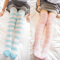 chi-senpai:  Striped Thigh High Socks .70