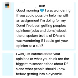 keepingher:  keptmathilda:  Somebody asked me via private message for my opinion about “the biggest misconceptions about D/s and what people should know before getting into a dynamic”. I think maybe others can benefit from my answer to this question