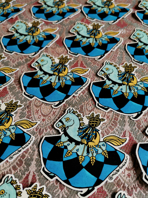 misterlucian:Fantasy Morris stickers are live over in the tawdry cavern of commerce! Just the ticket