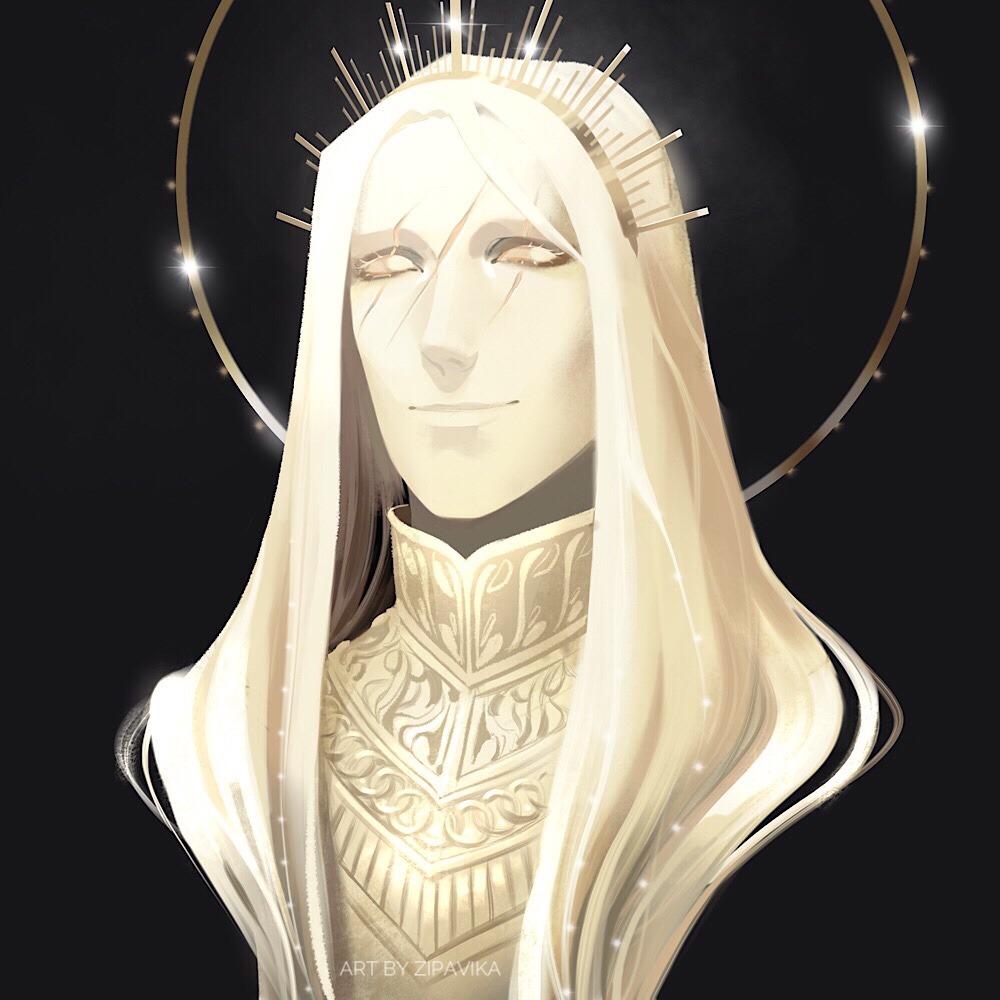 sauronisnotamused: Commission by @karama08, an unusual bright version of Melkor in