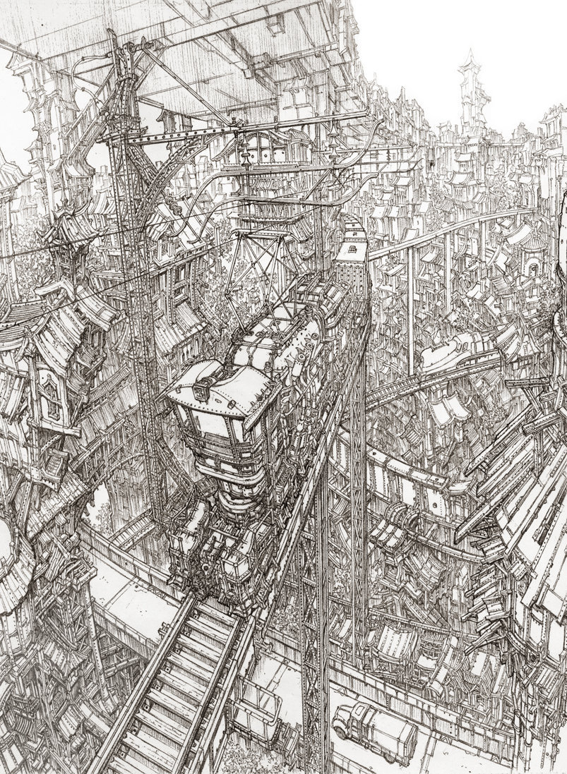 archatlas:  Intricate Fantasy Worlds Lose yourself inside South Korean artist Jung