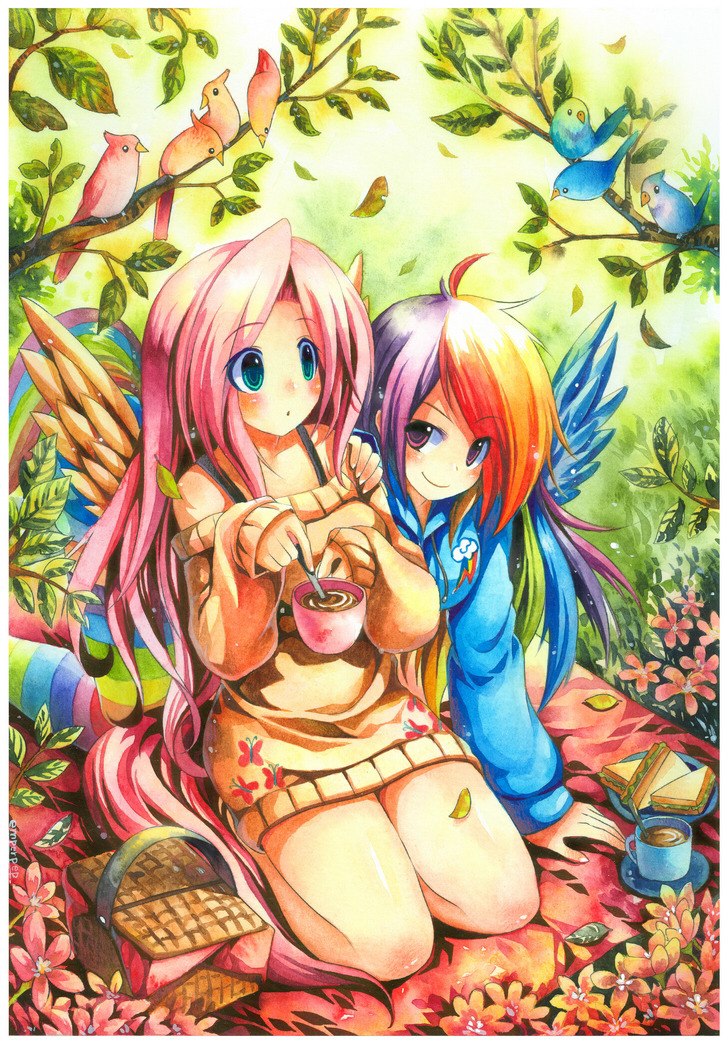 equestrian-pony-blog:  FlutterShy And Rainbow Dash by emperpep  Another one of those