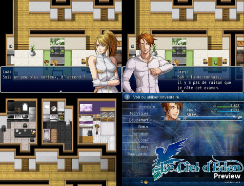 Some previews from my project, a video game on RPG maker VX Ace: Le Ciel d'Eden.It will be available