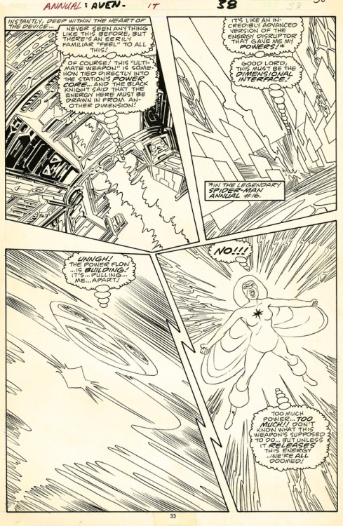 Avengers Annual #14, page 33 by John Byrne & Kyle Baker & Christie Scheele. 1985.