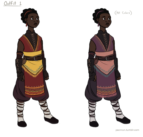 pacnrun: Some outfit concepts for my Daggerfall hero, Samayah. Since Daggerfall is pre-Morrowind and