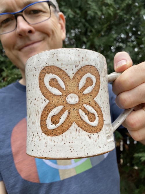 Mugshot Monday - “White Speckled Adinkra Mug” by Pottery 32 with Morning Glory Signature Blend by Pe