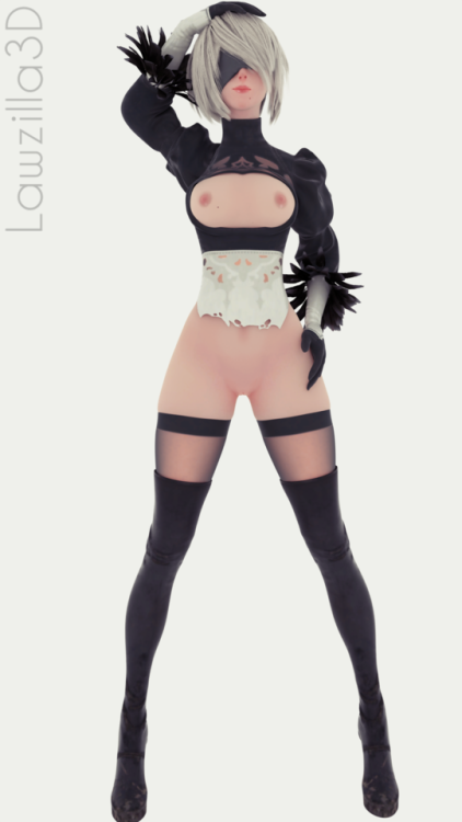 lawzilla3d: Hey guys! I just finished another 3D pack, this time we have some 2B from Nier AutomataHi-res   all the versions in Patreon & Gumroad Versions include:-Pin up poses-Penetration-Gangbang-Cum versions    Everyone! The 2B 3D pack is up in
