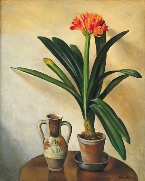 dentelledeperle:Alexander KanoldtStill life with chilli and two-legged pitcher, 1929