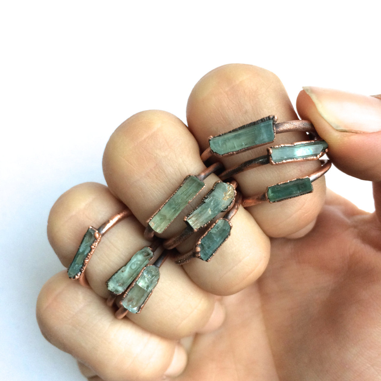 culturenlifestyle:Exquisite Raw Crystal and Electroformed Mineral Rings by Jessica