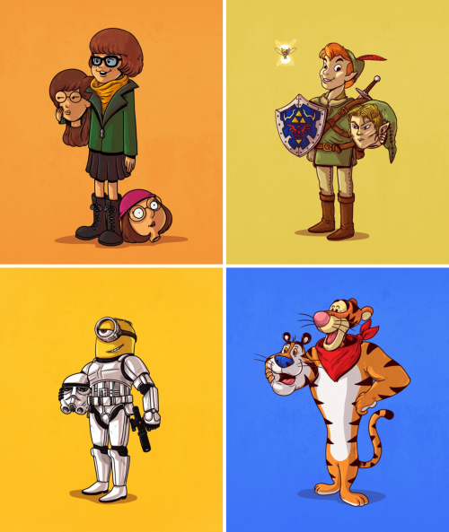 Icons Unmasked by Alex Solis (more) (kickstarter)Related: If Cartoon Characters Got Old