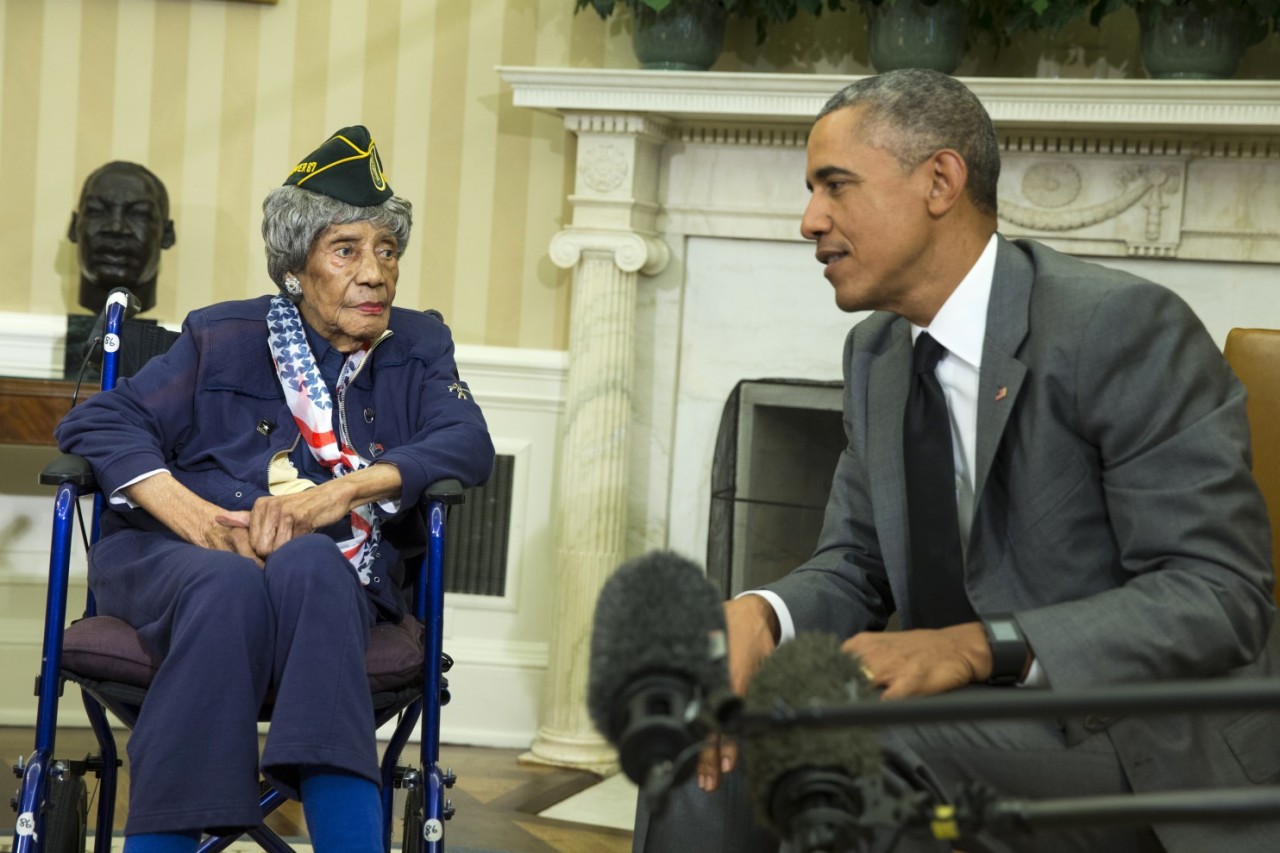 the-perks-of-being-black:  “President Obama honored a very special veteran [in