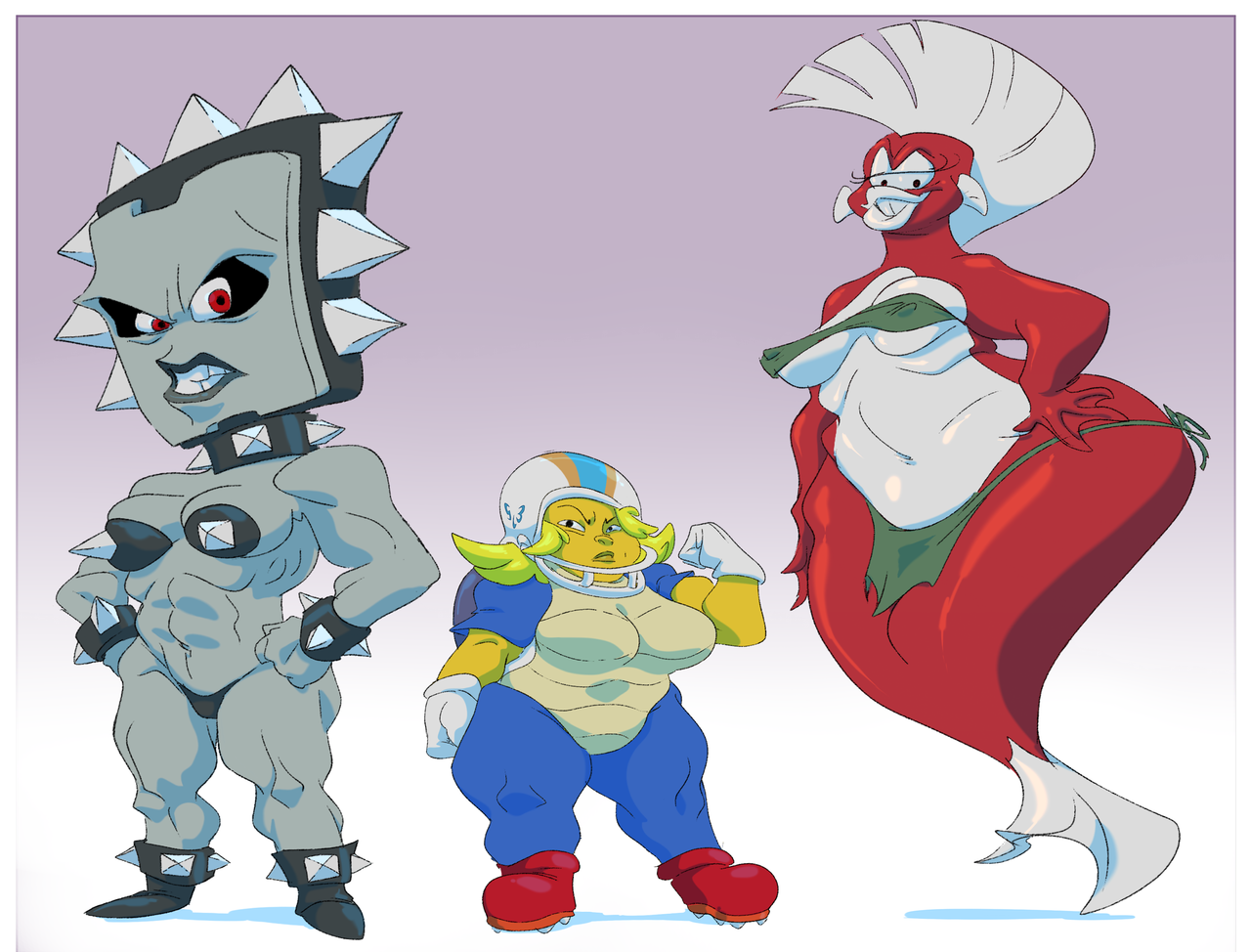 slewdbtumblng:  Fungi Realm’s Bad Girls ~ Comission Thwompa, Chunky and, obviously