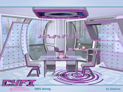 soloriya:***CyFi. Nirs Dining*** Sims 4Includes 11 objects: cabinet, ceiling decor, three ceiling li