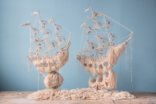 supersonicart:Ann Carrington’s “Galleons and Feathers.”A stunning sculpture by artist Ann Carrington